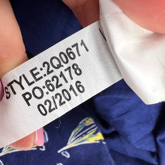 Vineyard Vines Cotton Boating Dress Navy Sailboats Strapless Sheath Size 2 - Picture 11 of 13